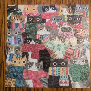 Galison 500 piece Wintry Cats puzzle. EUC